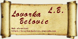 Lovorka Belović vizit kartica
